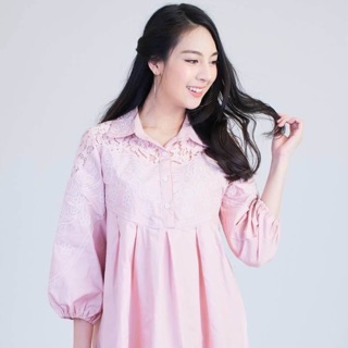 Lace shirt dress