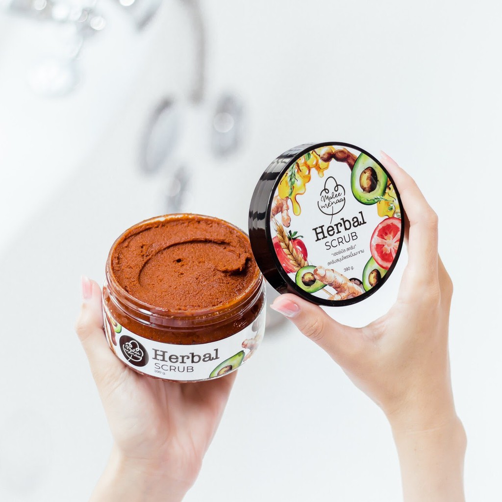 Herbal Scrub Maleemenaa เฮอร์เบิลสครับ มาลีมีนา สครับขัดผิวสมุนไพร 10 ชนิด ขัดผิวพร้อมบำรุง 390 กรัม
