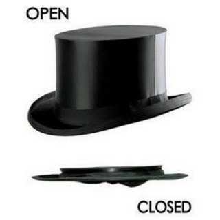 หมวกท๊อบแฮทสีดำพับให้ของ USA Top Hat แบบพับใด้