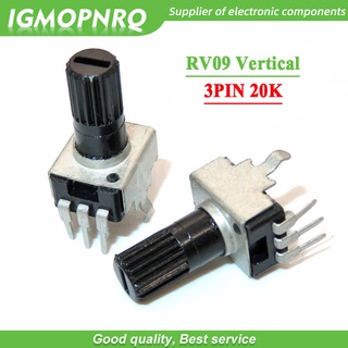 โพเทนชิโอมิเตอร์ โพเทนชิโอมิเตอร์ แนวตั้ง ปรับค่าได้ RV09 12.5 มม. 20K 0932 3Pin B203 10 ชิ้น