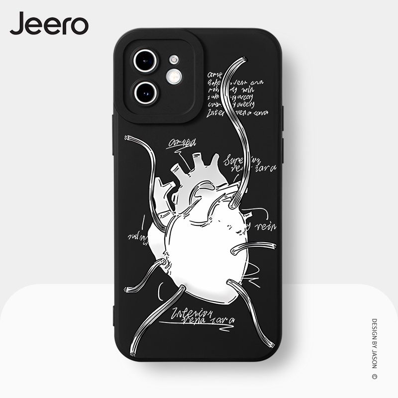 Jeero เคสไอโฟน เคสซิลิโคนนุ่มขอบเหลี่ยมกันกระแทกการ์ตูนตลก เคสโทรศัพท์ Compatible for iPhone 16 15 14 13 12 11 Pro Max SE 2020 X XR XS ip 8 7 Plus HFE1313