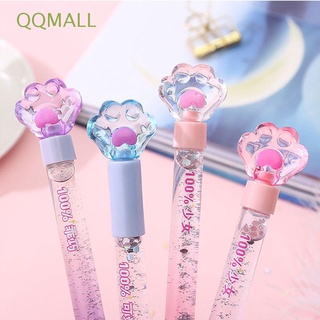 Qqmall ปากกาเจลเรืองแสง ลายอุ้งเท้าแมวน่ารัก สร้างสรรค์ สําหรับนักเรียน