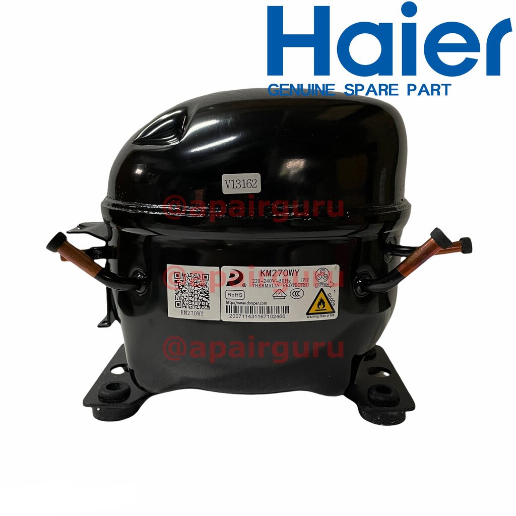 Haier (รหัสสินค้า 0074000607) KM270WY Compressor คอมเพรสเซอร์ 3/8 HP น้ำยา R600a อะไหล่ ตู้แช่ไฮเออร