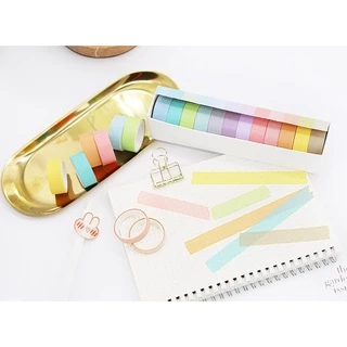 🌈 washi tape Masking tape หลายขนาด เทปวาชิตกแต่ง สีพาสเทล แบบมีกาว