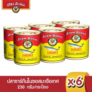 อะยัม ปลากระป๋องซาร์ดีนในซอสมะเขือเทศ 230 กรัม Pack 6