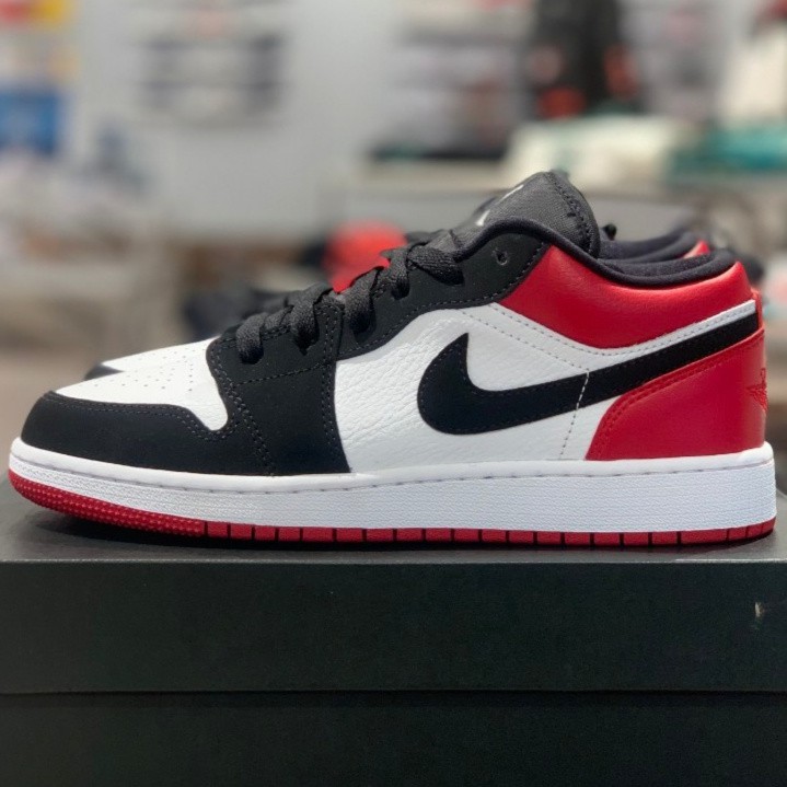 Air Jordan 1 Low Black Toe Black Toe Low Top Black Red White Sports Shoes Basketball Shoes 116 ราคาท ด ท ส ด