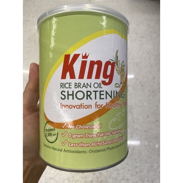 ชอร์ตแทนนิ่ง น้ำมันรำข้าวคิง ผลิตจาก ไขมันรำข้าว 100% King Rice Brand Oil Shortening 700 G.