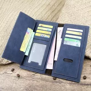 Dompet lelaki กระเป๋าสตางค์ใบยาวผู้ชาย Casual กระเป๋าสตางค์หนังบางบางบางกระเป๋าสําหรับนักศึกษาวิทยาลัยหนุ่มคลัทช์เงิน