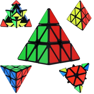 Pyraminx ของเล่นเสริมพัฒนาการเด็กปริศนาพีระมิดทรงสามเหลี่ยม Rubik Cube