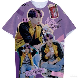 เสื้อยืดแขนสั้นลําลอง พิมพ์ลายกราฟฟิค Bts DECO KIT SPOT JIMIN SUGA V RM JIN พลัสไซซ์ แฟชั่นสําหรับผู้หญิง