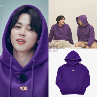 เสื้อกันหนาว มีฮู้ด ลาย BTS JIMIN BTS สีม่วง