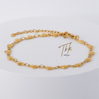 Tbk สร้อยข้อมือทอง 18K และสร้อยข้อเท้า อุปกรณ์เสริม สําหรับผู้หญิง 193B