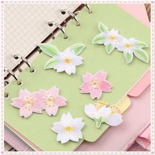 ✿ Flowers：Sakura Cherry Blossom Self-adhesive Sticker Patch ✿ 1Pc DIY Sew on Iron on Embroidery Clothes Bag Accessories Badges Patches