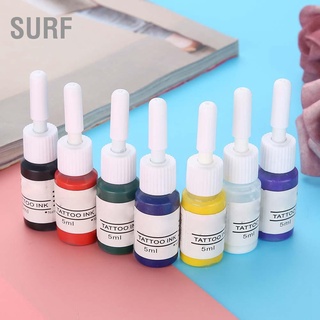 Surf หมึกสีธรรมชาติสําหรับสักร่างกาย 5 มล. / ขวด 7 สี