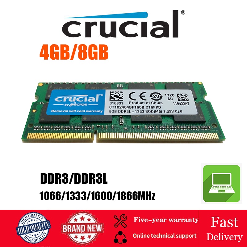 【พร้อมส่ง】แรมหน่วยความจําโน้ตบุ๊ก 4gb 8GB DDR3 DDR3L SODIMM 1066 1333 1666 1866MHz 204Pin 1.35V 1.5V
