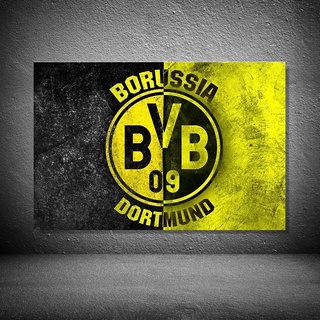 โลโก้โลหะดีบุก ลาย Borussia Dortmund สไตล์เรโทร สําหรับตกแต่งผนังห้อง บาร์ ถ้ํา