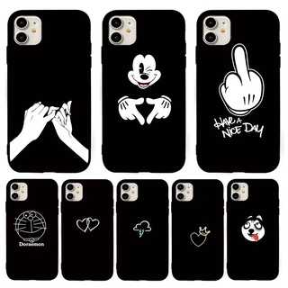 เคสโทรศัพท์ซิลิโคน Vivo Y11 Y12 Y12i Y15 Y17 Y12S Y20 Y30 Y20i Y20S Y50 Y51 บุคลิกสีดำบริสุทธิ์ Two ปลอก อ่อน