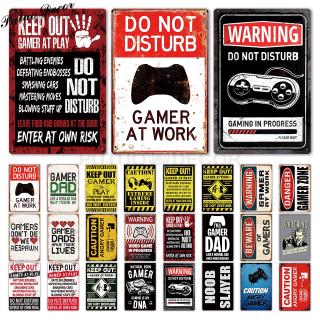 ป้ายโลหะป้าย gamer tin sign gamer at work 2020 สําหรับตกแต่งบ้าน