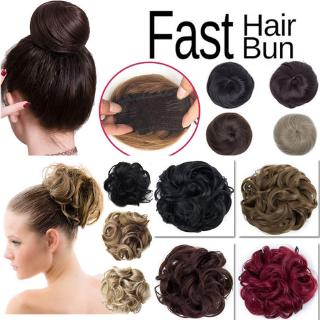 วิกผมสังเคราะห์ ผมตรง / หยิก ถัก Chignon คลิป ใน ผู้หญิง เฮปเบิร์น ผม โดนัท ผม วิกผม ชิ้น