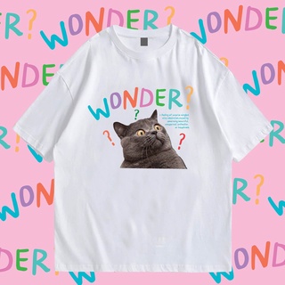 🔥 (มีของพร้อมส่ง)🔥เสื้อยืด🔥 wonder cat COTTON 100% พรีเมี่ยม 🔥 bh