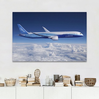 Boeing 787 โปสเตอร์ ลายก้อนเมฆท้องฟ้า สําหรับตกแต่งบ้าน ห้องนั่งเล่น ห้องนอนเด็กผู้ชาย