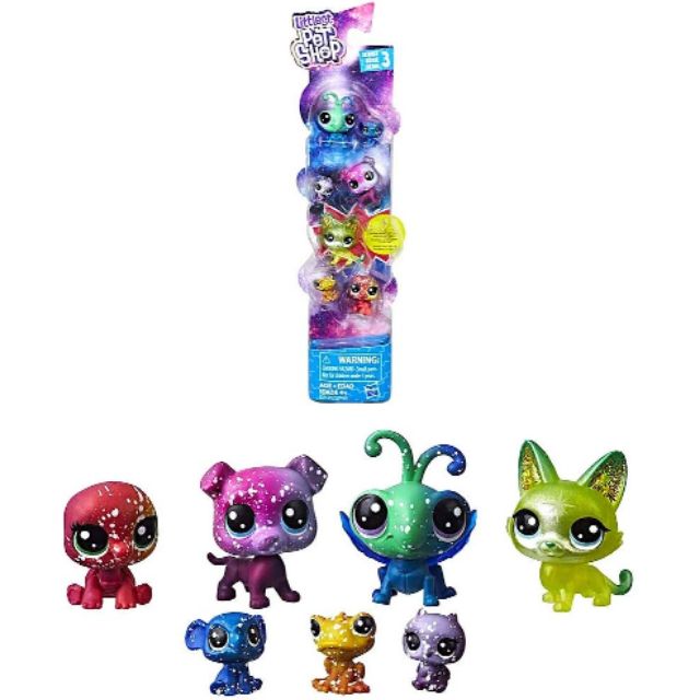 New LPS Littlest Pet Shop Series 3 Cosmic Pounce Galaxy Mini Teensie 7-Pc Set A | #3762380433
