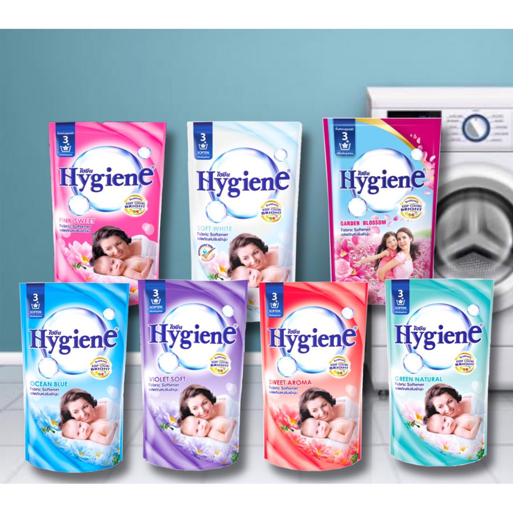 (แพค3ถุง) ไฮยีน Hygiene น้ำยาปรับผ้านุ่ม 500มล. (ยกแพค×3ถุง)