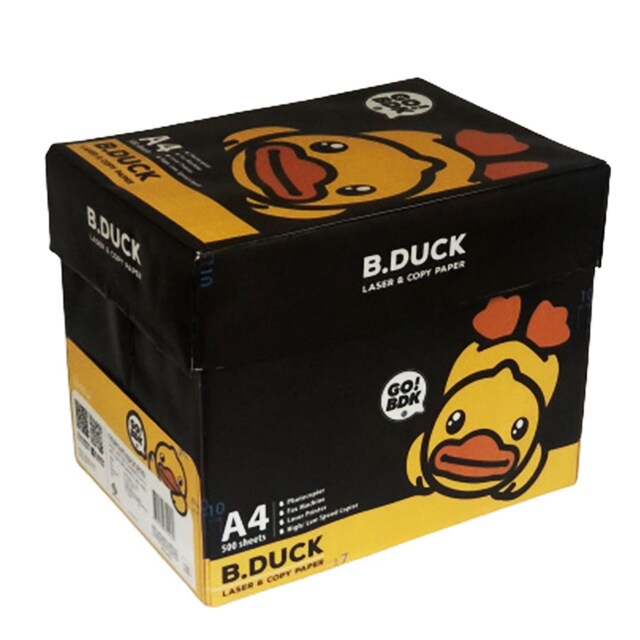 Copier Paper A4 B.Duck 80gsm. 500 sheets. 5 reams/pack..กระดาษถ่ายเอกสาร A4 B.Duck 80แกรม 500แผ่น.5ร