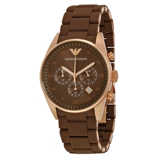 ARMANI Emporio Armani 43mm Mens AR5890 Brown Sport Chronograph Watch AR5890