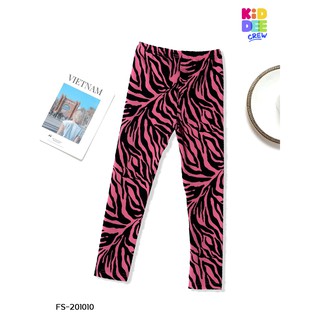 KiddeeCrew เลกกิ้งเด็กผู้หญิงลายม้าลายสีชมพู Pink Zebra Legging เหมาะสำหรับอายุ 1-10 ปี