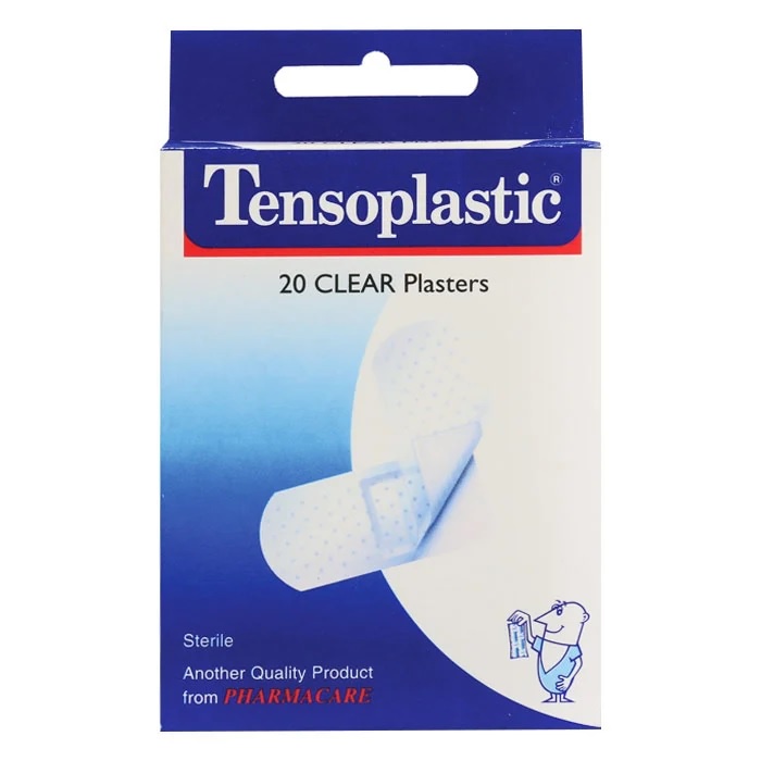 Tensoplastic Clear เทนโซพล๊าสติค พลาสเตอร์ ปิดแผล ชนิดพลาสติกใส จำนวน 1 กล่อง บรรจุ 20 ชิ้น 04765