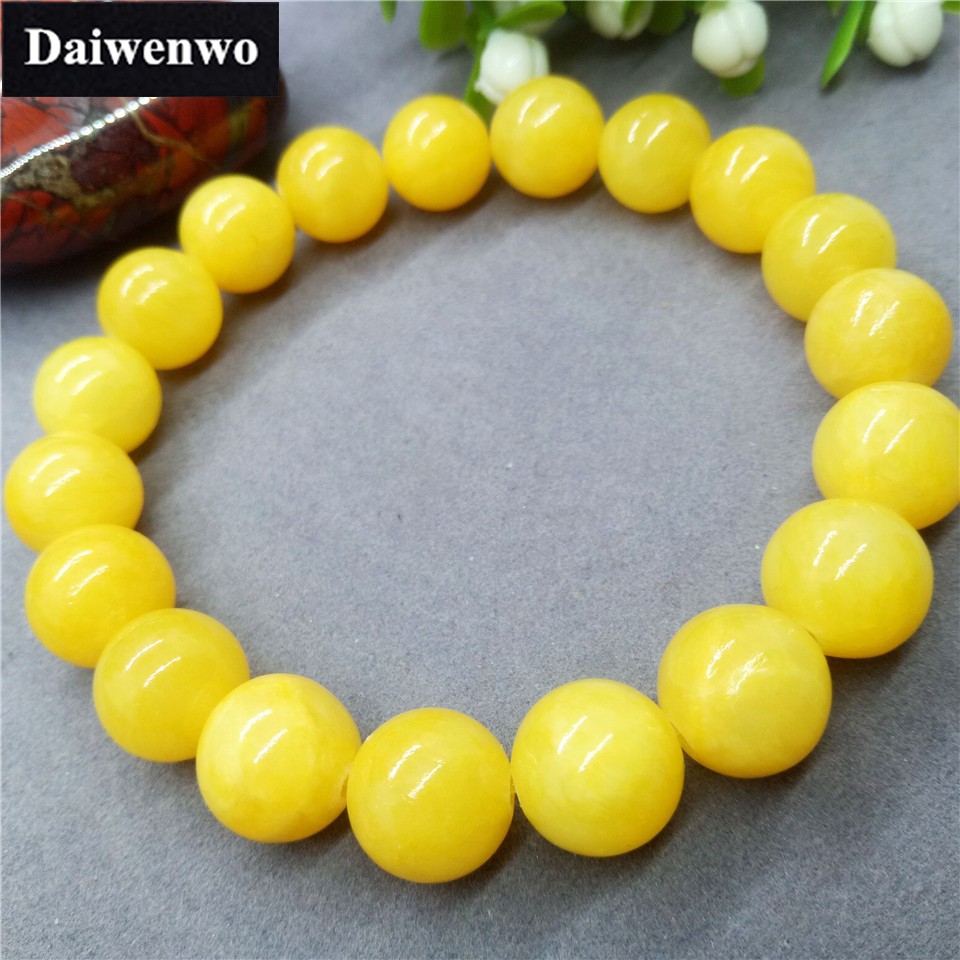 หินธรรมชาติหยกสีเหลืองโมราลูกปัดสร้อยข้อมือเสน่ห์ของขวัญที่ทําด้วยมือ米黄玉สร้อยข้อมือ