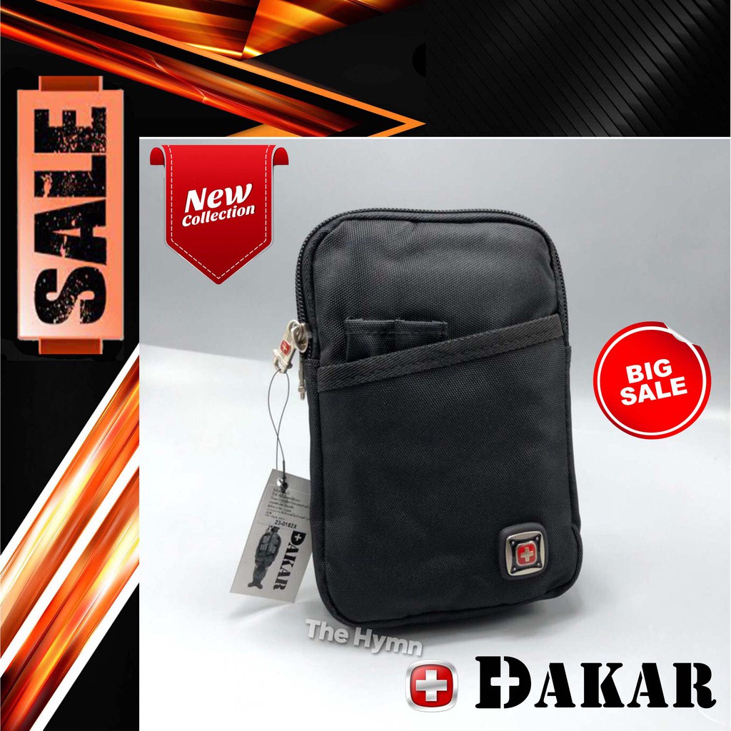 โปรโมชั่น กระเป๋า DAKAR ร้อยเข็มขัด ใบใหญ่พิเศษ เหน็บปากกาได้ ผ้าไนลอน ใส่มือถือได้ 2 เครื่อง 6.5