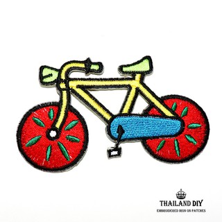 [ พร้อมส่ง ] ตัวรีดติดเสื้อ ลายการ์ตูน จักรยาน เด็ก น่ารัก สีสวย Bicycle Patch งานปัก DIY ตัวรีด อาร์ม ติดเสื้อ กระเป๋า