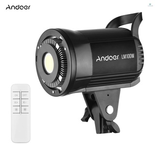 Andoer LM100W ไฟเติมแสง LED แบบพกพา 100W หรี่แสงได้ 5500K พร้อมรีโมตคอนโทรล สําหรับถ่ายภาพผลิตภัณฑ์ งานแต่งงาน