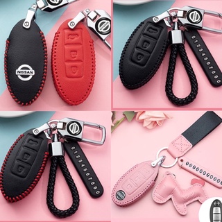 เคสกุญแจ Nissan Almera 2020 ซองกุญแจ แบบ Smart Key 3 ปุ่ม genuine leather