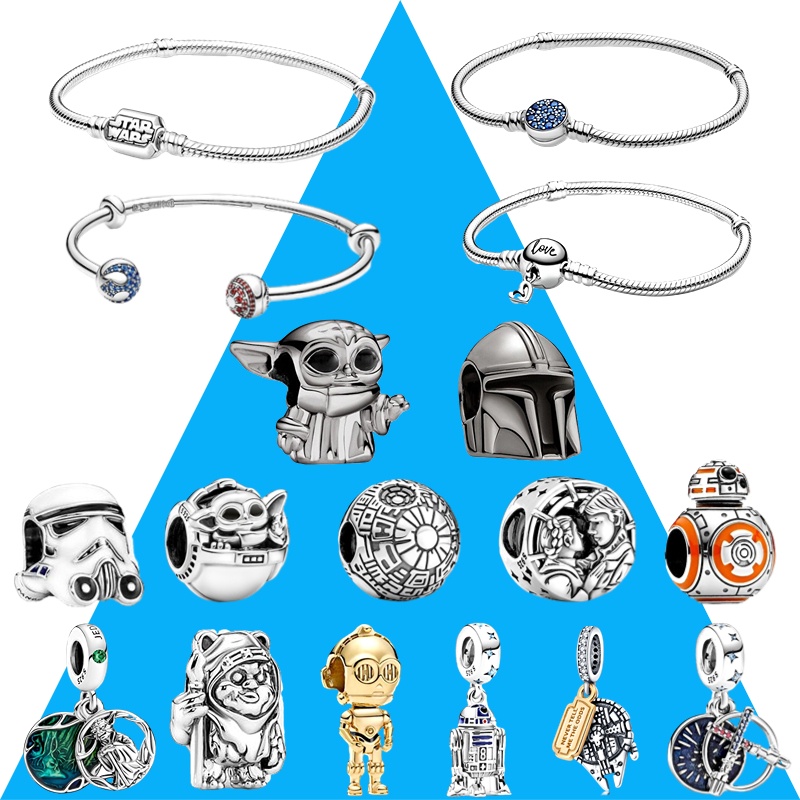 Pan Mei แบรนด์ใหม่ สร้อยข้อมือเงินแท้ 100% ลาย Sta War Series เครื่องประดับแฟชั่น ของขวัญวันเกิด สําหรับผู้หญิง - รูปที่ 2