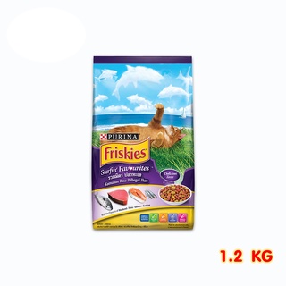 [ส่งฟรี] Friskies Surfin Favourites 1.2kg สูตรรวมมิตรปลาทะเล