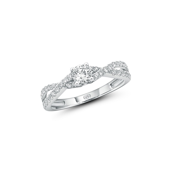 [The Best Gems] Hanaan แหวนเพชรชู ทองคำขาว D Color, VVS