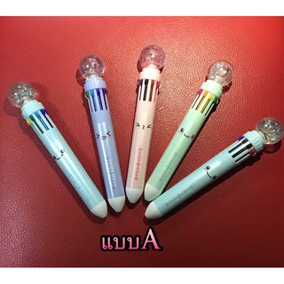 ปากกาลูกลื่น 8 สี 10 สี   8 in 1 หัวการ์ตูนและหัวลูกแก้วกากเพชร