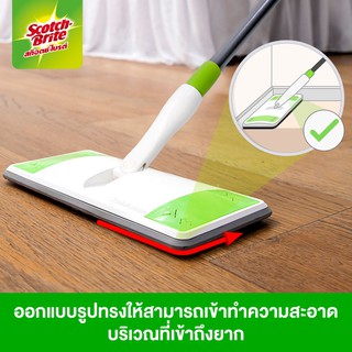 สก๊อตช์-ไบรต์® ชุดไม้ม็อบดันฝุ่น อีซี่ สวีปเปอร์พลัส Scotch-Brite® Easy Sweeper Plus Disposable Mop &amp; Floor Wiper