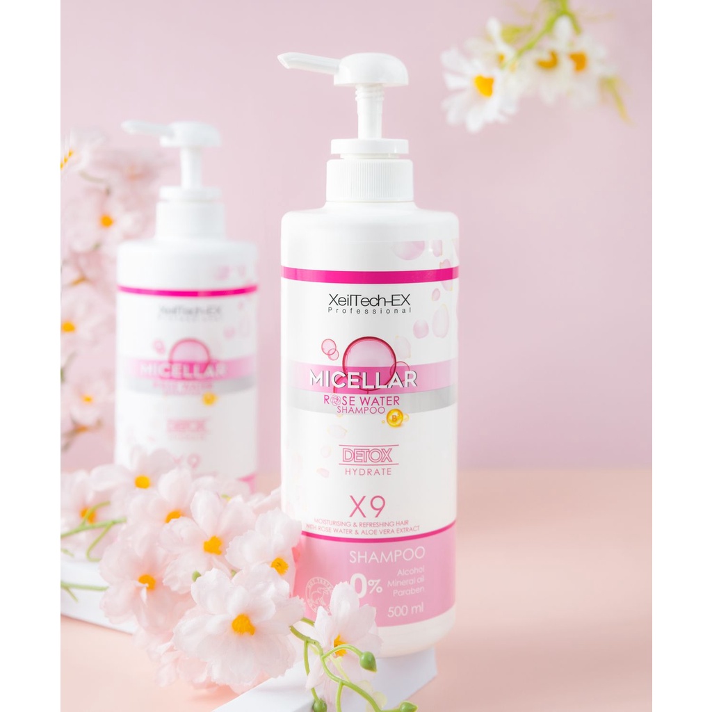 ของแท้/พร้อมส่ง XEILTECH EX Detox & Hydrate Micellar Shampoo 500ml. แชมพูเร่งผมยาว ช่วยปกป้องผมจากความแห้งเสีย