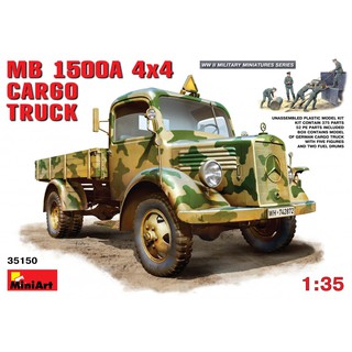 โมเดลรถบรรทุกทหาร MiniArt 1/35 MI35150 MB 1500A 4x4 Cargo Truck