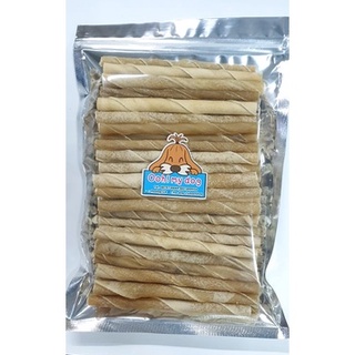 ขนมขัดฟันสุนัข สติ๊กเกลียวหนังธรรมชาติ ขนาด 300 กรัม