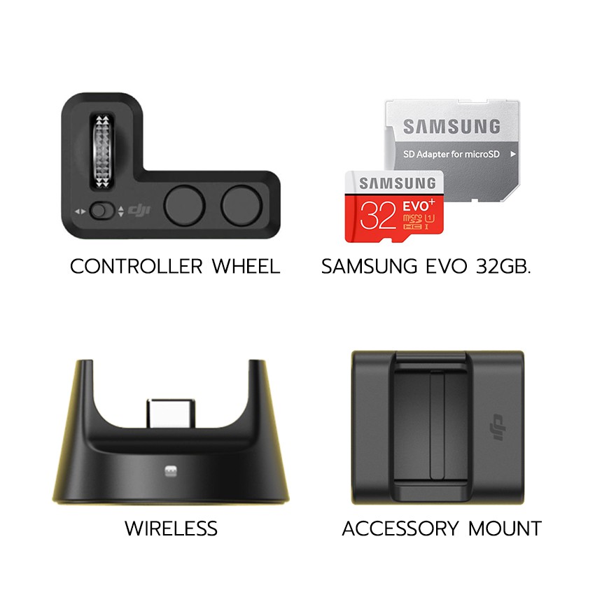 DJI Osmo Pocket Part 13 Expansion Kit | (Wireless, Accesory Mount, Controller Wheel, Samsung 32GB) ประกันศูนย์ 1 ปี
