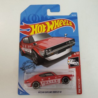 รถเหล็ก Hot wheels Nissan skyline 2000 GTR สีแดงขาว