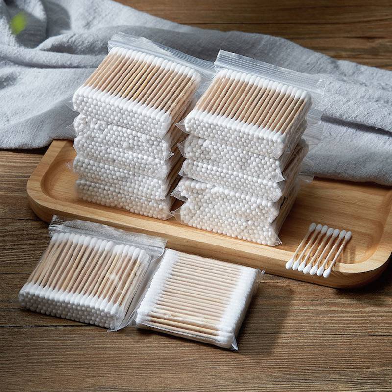 คอตตอนบัด 100 ก้าน Cotton buds สำลีปั่นหูด้ามไม้ สำลีไม้ สำลีก้าน สำลีเช็ดเครื่องสำอางสำลี ใช้ปั่นหู ใช้สำหรับบาดแผล