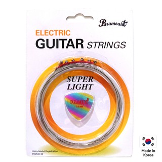 Paramount PE0942SL  สายกีตาร์ไฟฟ้า แบบชุด + ปิ๊กกีตาร์ รุ่น ES-09 (Electric Guitar Strings) ** Made in Korea**