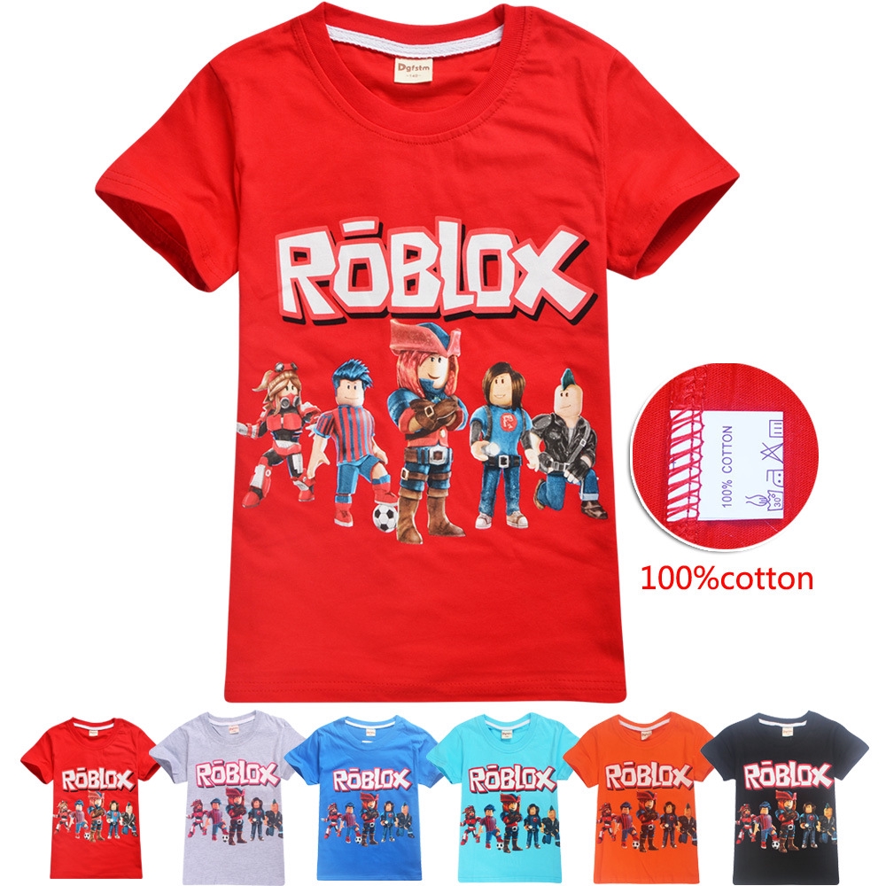 Roblox เส อย ดผ าฝ ายส าหร บเด ก 6 14 ป Shopee Thailand - เส อ roblox