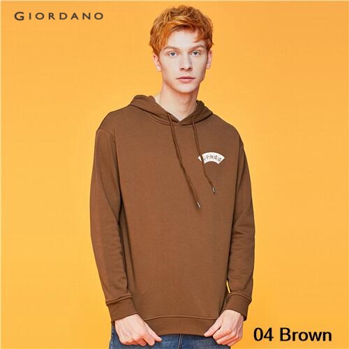 GIORDANO UNISEX Prined long-sleeve hoodie 91099678